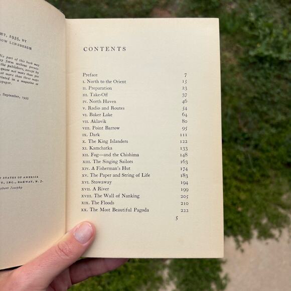 1935 North to the Orient Lindbergh Vintage Blue Hardcover Book - Picture 8 of 8